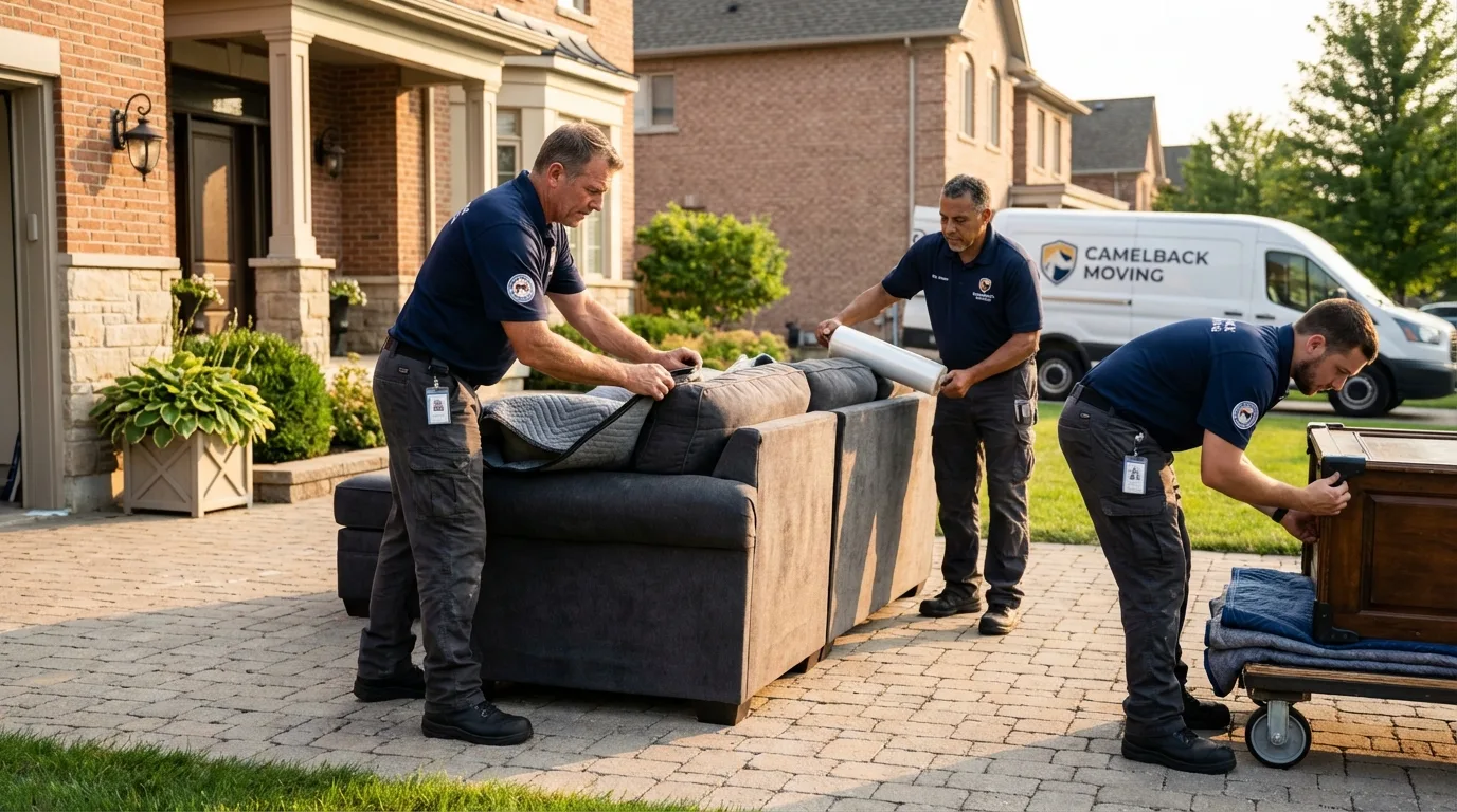 Large estate moving crew wrapping furniture in Lecanto, FL
