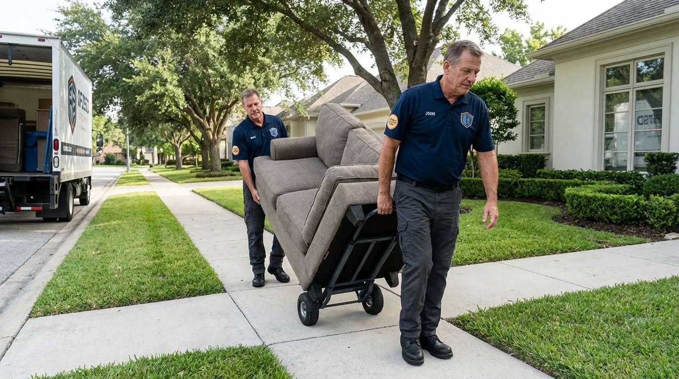 Local residential moving crew loading furniture in Lecanto, FL